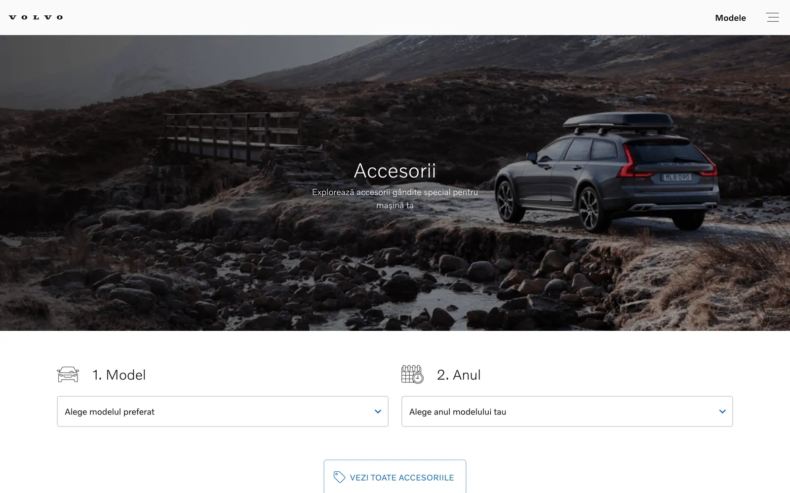 Volvo accessories page on the dealer site