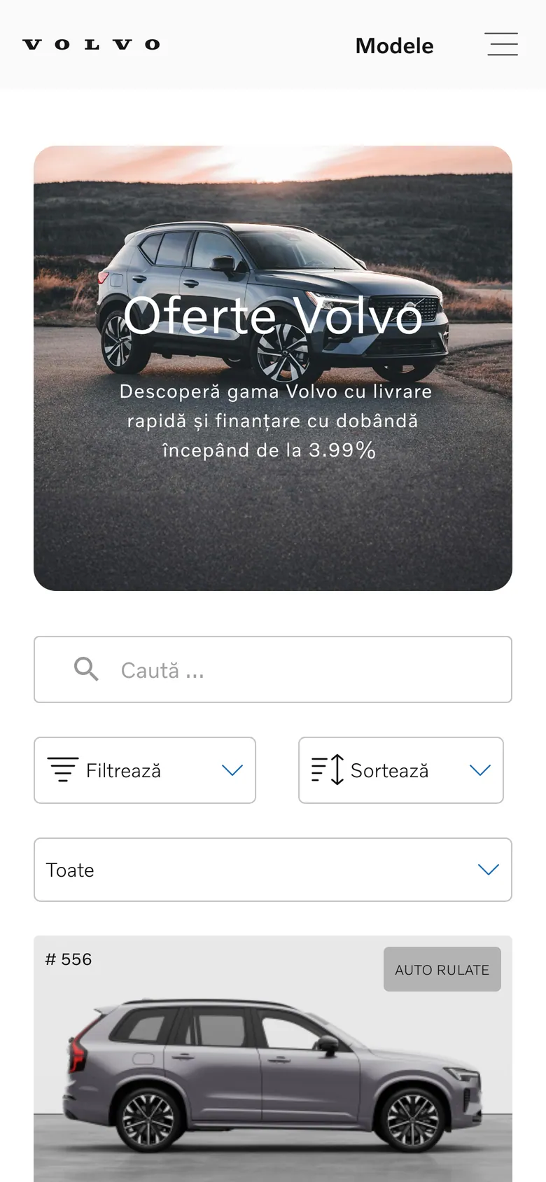 Car listing on a phone