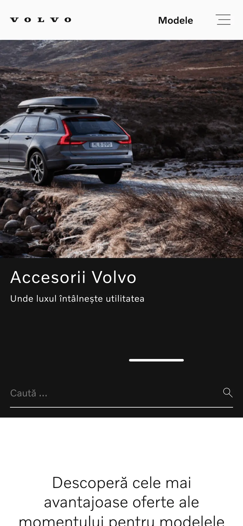 Oferte Volvo home page on a phone